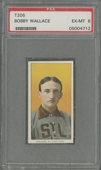 1909-11 T206 White Border Bobby Wallace, Portrait - PSA EX-MT 6 